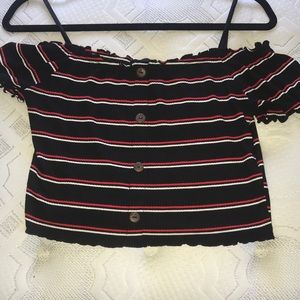 Over shoulder crop top